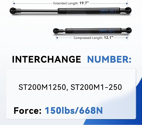 Miniatura 140 de ARANA C16-04154 - Puntales de gas de 15 pulgadas y 24 libras, para cubierta Snugtop, cubierta de cámper, piezas de repuesto para tapa de camión, 2