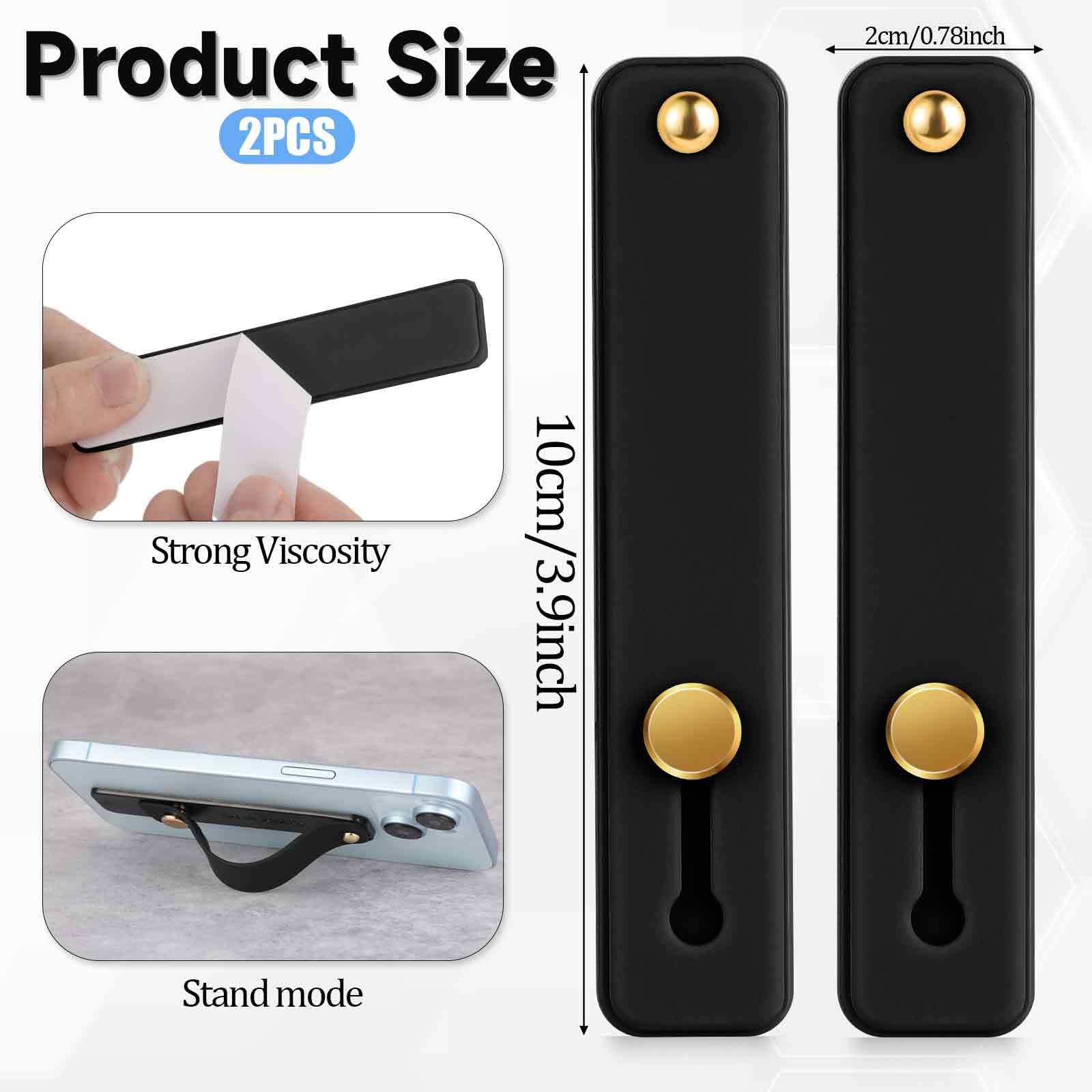 Supporto Anello Per Dita In Silicone Per Smartphone | 2 Pezzi Adesivi, Regolabile E Universale - 2