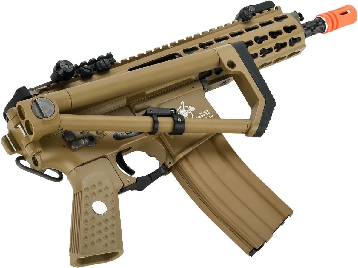 Evike Airsoft - EMG Knights Armament Airsoft PDW M2 Compact Gas Blowback Airsoft Rifle