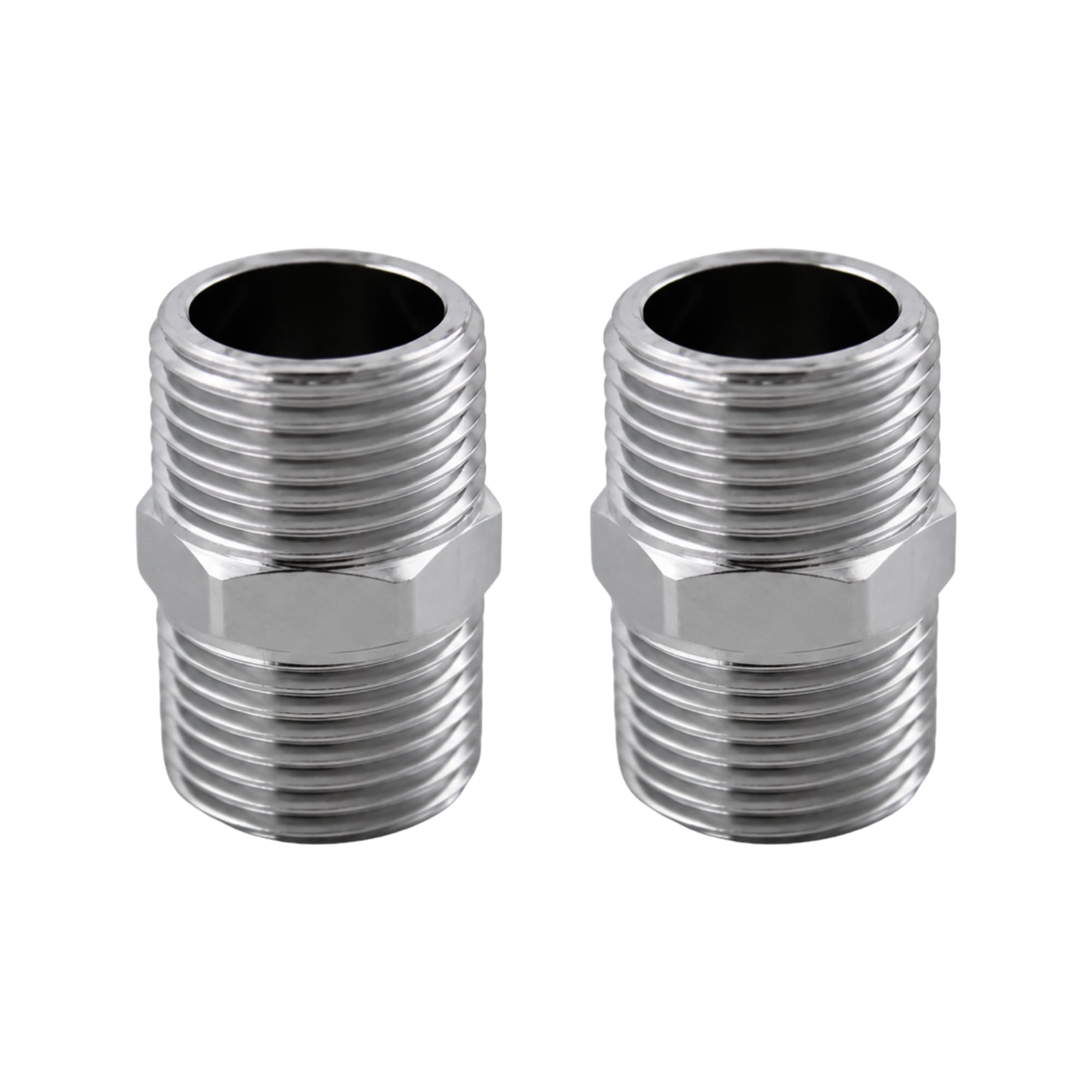 NEW WARE CP Hex Nipple 1/2 Inch to 1/2 Inch Male Threaded SS for connecting two Threaded Pipes or fittings (Pack of 2)-image-36