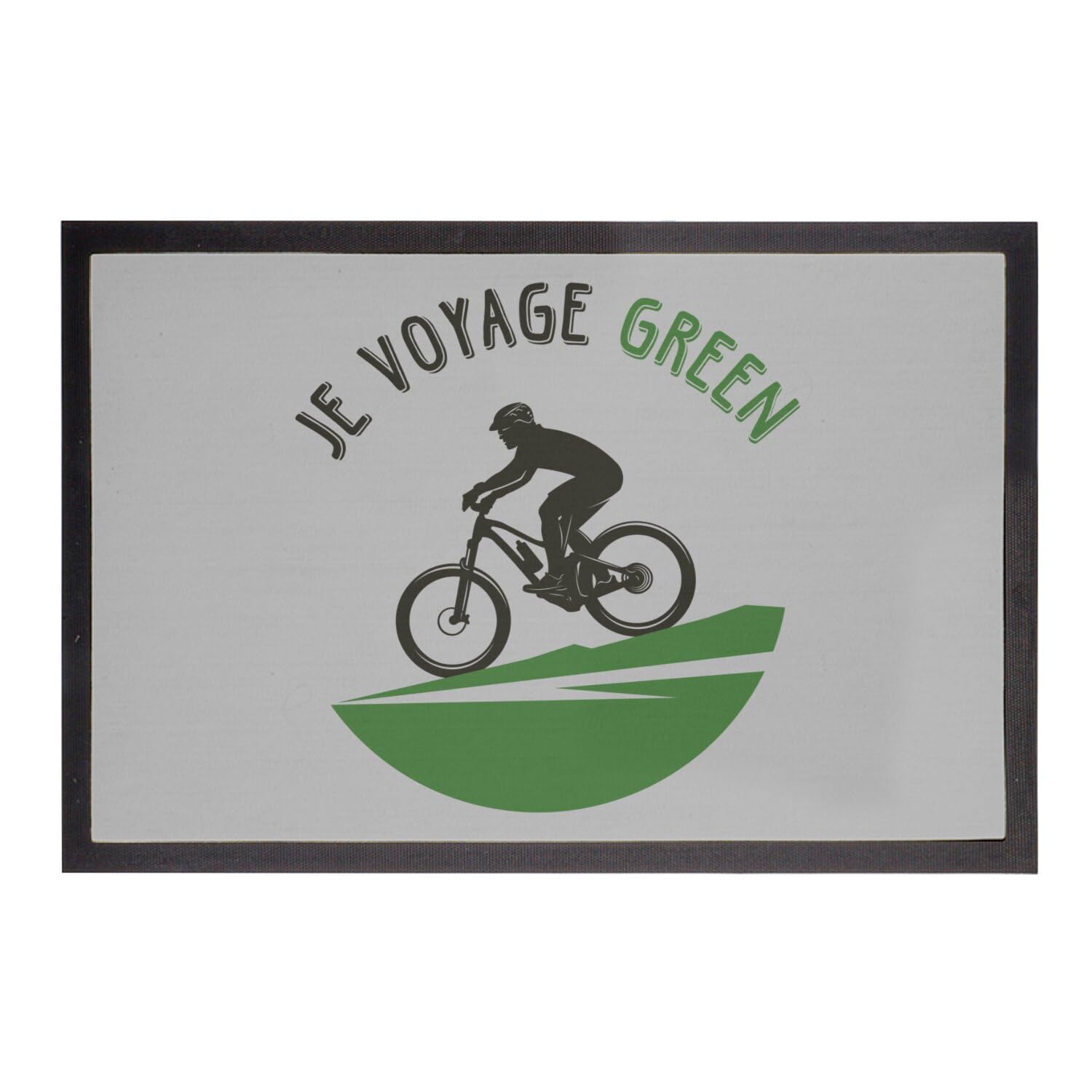 Paillasson gris de voyage vélo VTT tapis entrée nature 60x40