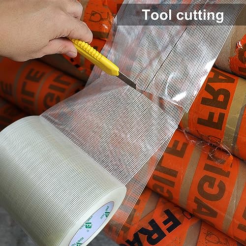 Image of BOMEI PACK Wide Strapping Tape 6Inch, Heavy Duty Reinforced Packing Tape, Fiberglass Filament Tape 60yds 5.5Mil
