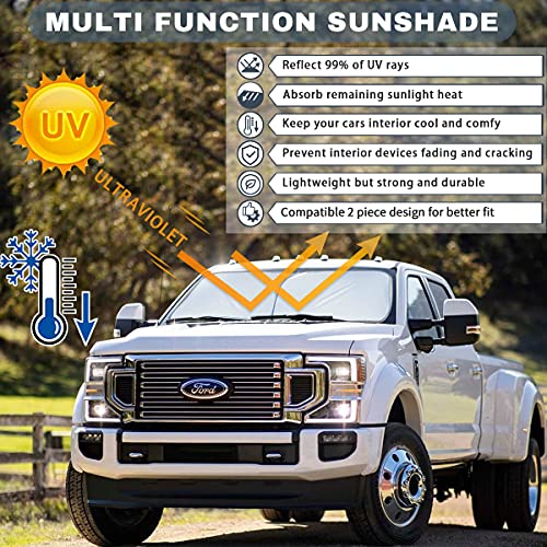 Gzsh Truck Windshield Sun Shade 2 Piece Front Window Sun Blocker Shade For Car Suv Truck Rv Sedans Sun Visor Screen Shade Automotive Accessories, Large #TOP1
