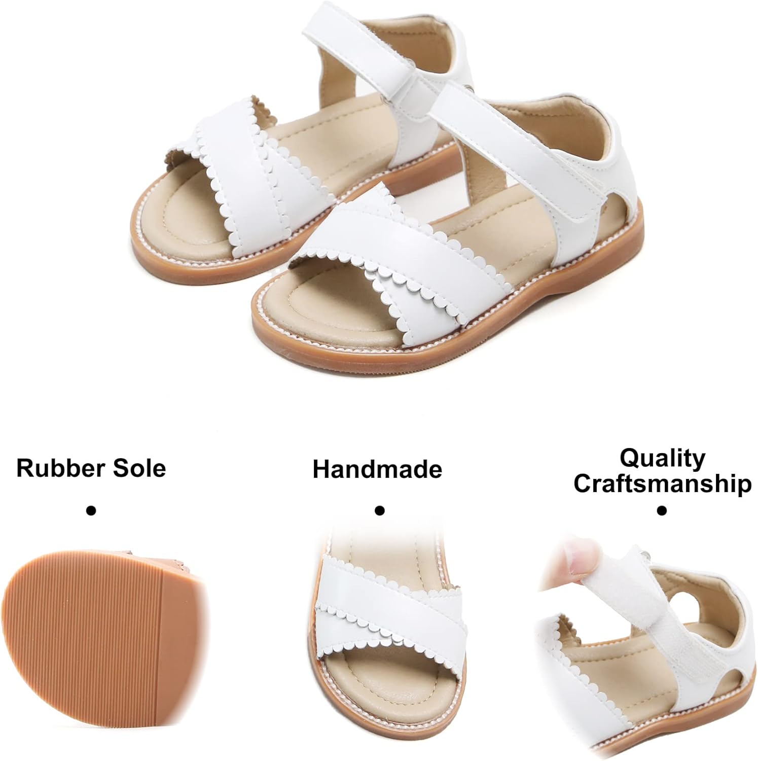 Felix & Flora Toddler Girl Sandals -Flower Girl Dress Shoes Open Toe Little Kid Summer Flats - Image 5