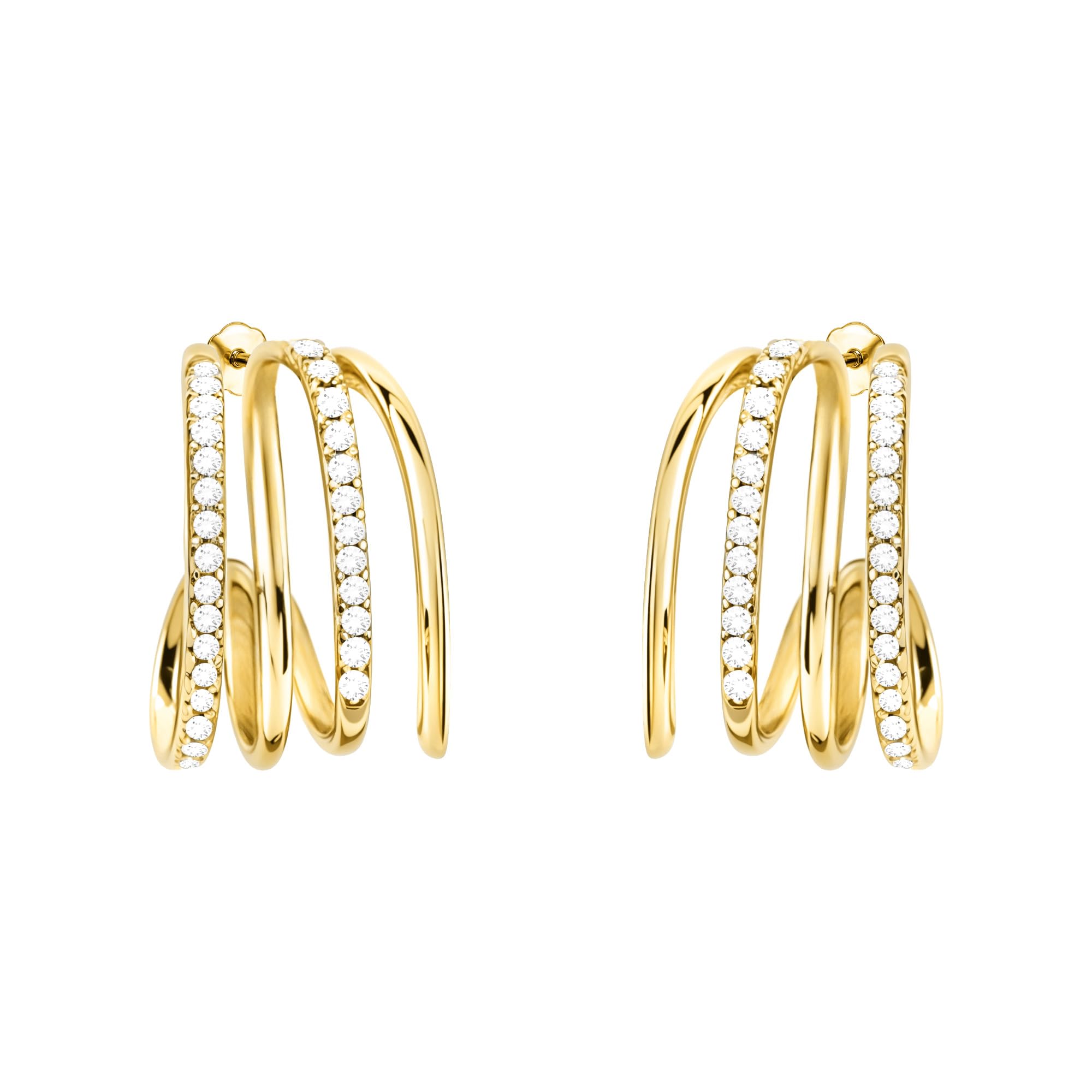 SOFIA MILANI - Pendientes para Mujeres en Plata de Ley 925 - con Circonitas - Pendiente de Botón de Geometría