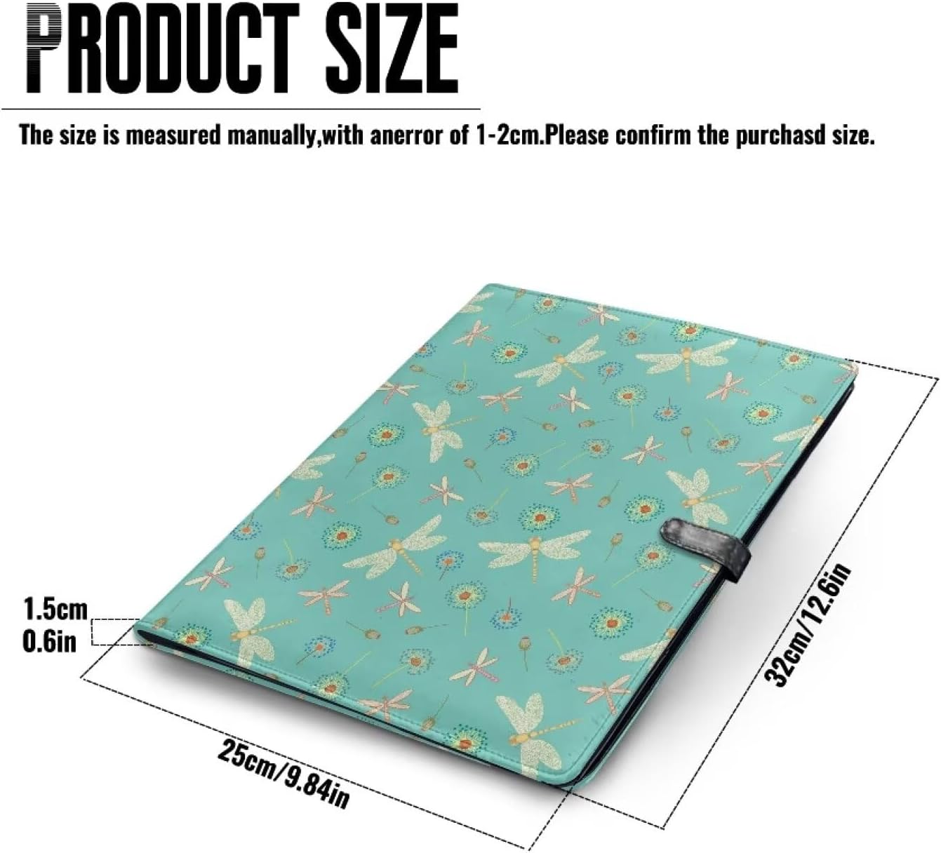 Fragonfly Clipboard with Storage Split Design Dandelion Portfolio Binder Organizer PU Leather Clipboard Folder for Office, Men, Women