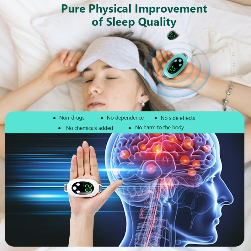 Anxiety Relief Device - Handheld Sleep Aid with Low-Frequency Pulse, Portable Microcurrent Therapy for Insomnia & Stress Relief, USB Rechargeable (White, 1Pcs) - Image 4