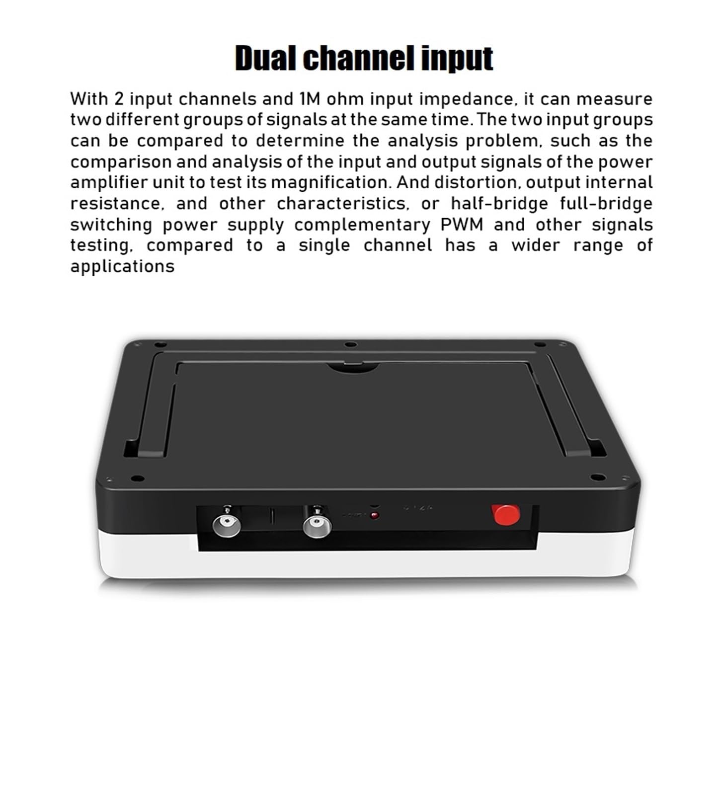 Osciloscopio, Osciloscopio de tableta digital Canal dual 100M Ancho banda 1GS Tasa muestreo Mini