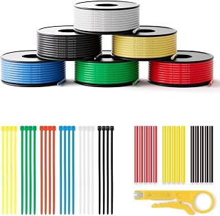 18 Gauge Wire 98ft,Stranded Silicone Electrical Wire Spool 18 AWG,16.4ft/5m 6 Colors,Flexible Tinned Copper Hook up Wire Kit for LED,RC Models,DIY Projects,Electrical Wiring,Automotive,200°C