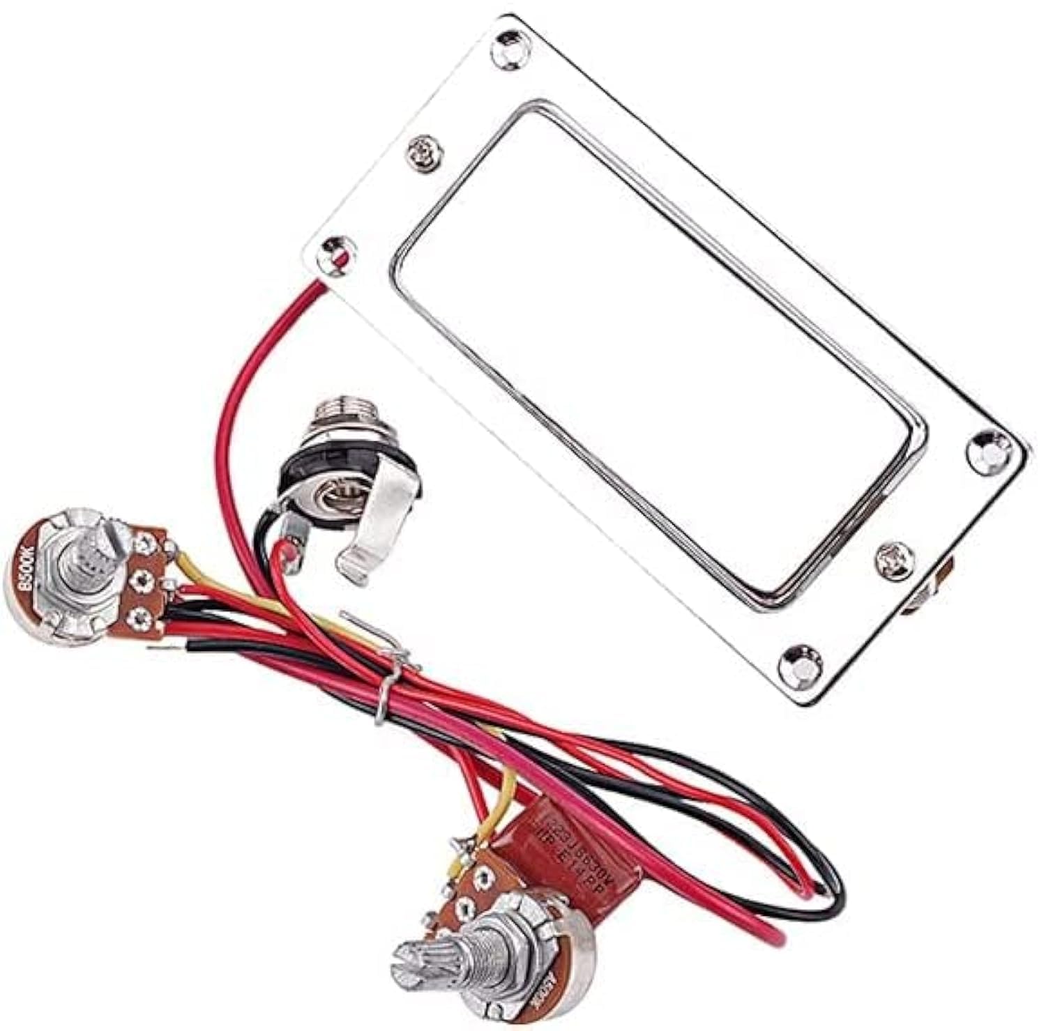 WANGCL Dual Coil Closed Humbucker,Pre-Wired Pickup Harness Kit with 500K Volume Tone Jack for Electric Guitar