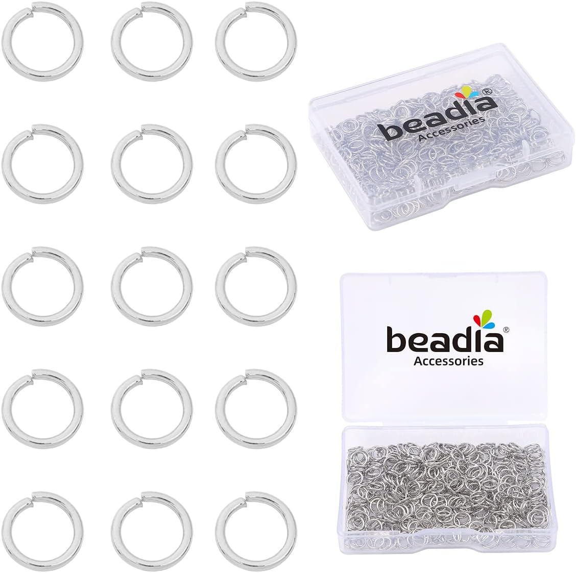 Platinum Plated Jump Rings Non Tarnish 7mm 300pcs for Jewelry Making Findings