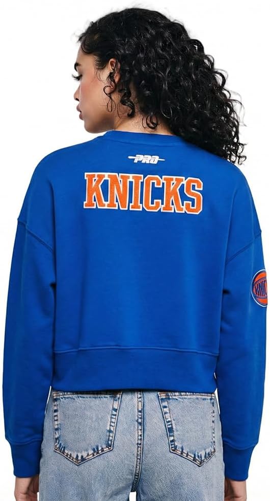 Pro Standard Womens NBA New York Knicks Mikal Bridges #25 Classic Player Crewneck Sweatshirt Royal Blue Xl - Image 3