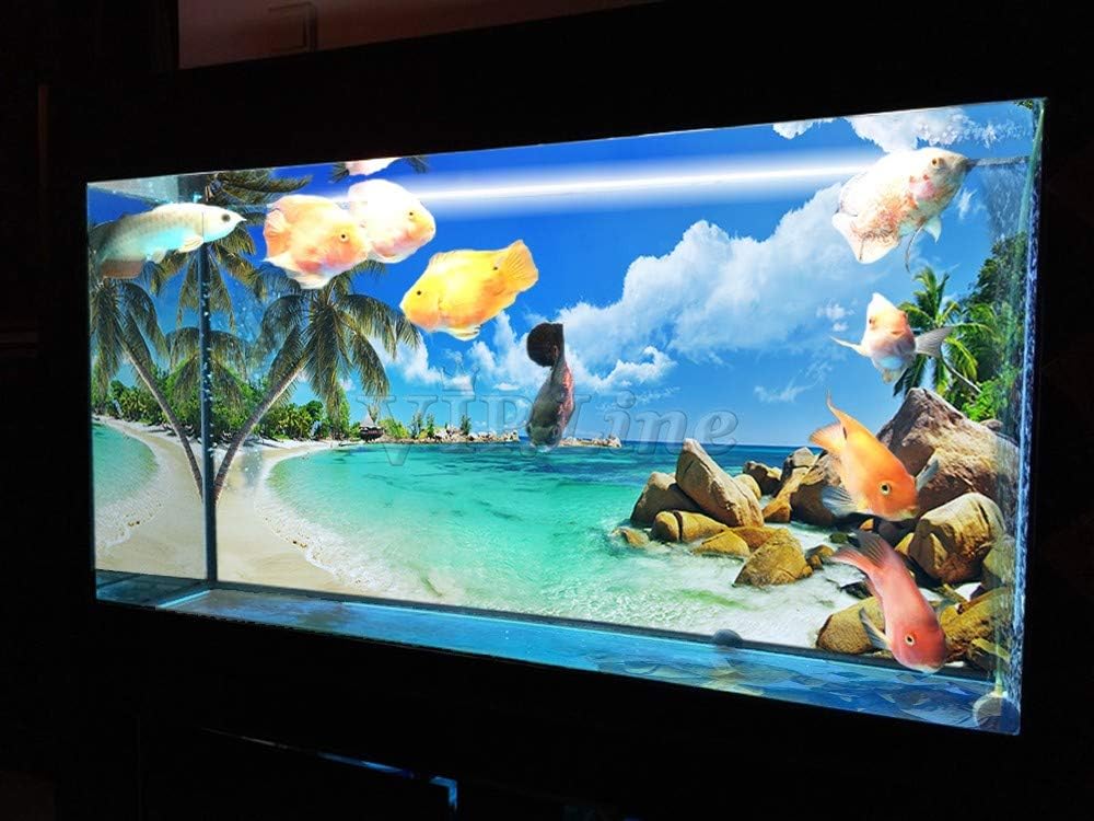 Beach Aquarium Background Poster PVC Fish Tank Decor Landscape 24 36 48 72 (72" x 30"/ 183 x 76cm)
