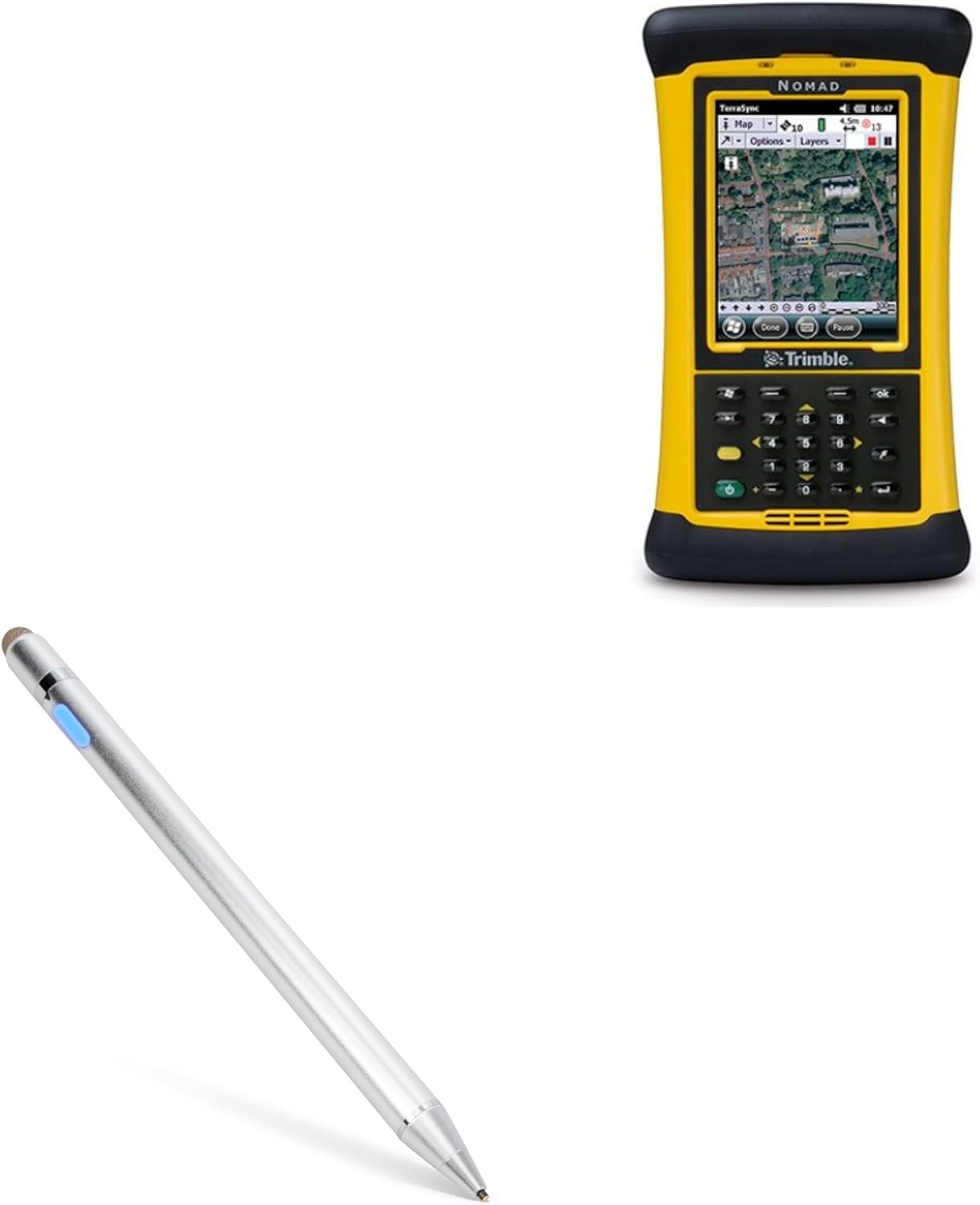 BoxWave Stylus Pen Compatible with Trimble Nomad 1050 - AccuPoint Active Stylus, Electronic Stylus with Ultra Fine Tip - Metallic Silver