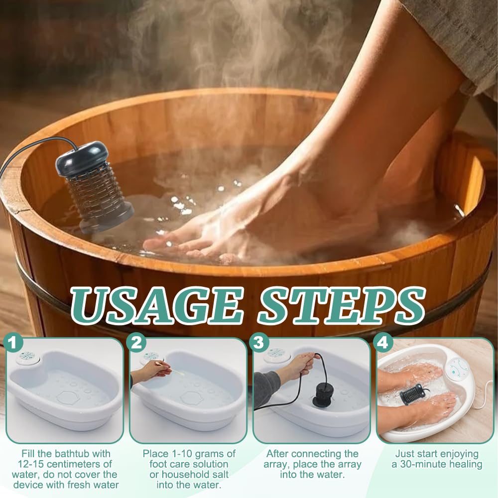 Baño de Pies Iónico, ADDLIVE Masajeador de Pies con Agua, Hidromasaje para Pies, Favorece la Circulación Sanguínea, Mejora la Calidad del Sueño y Alivia el Estrés(Sin Cuenca)
