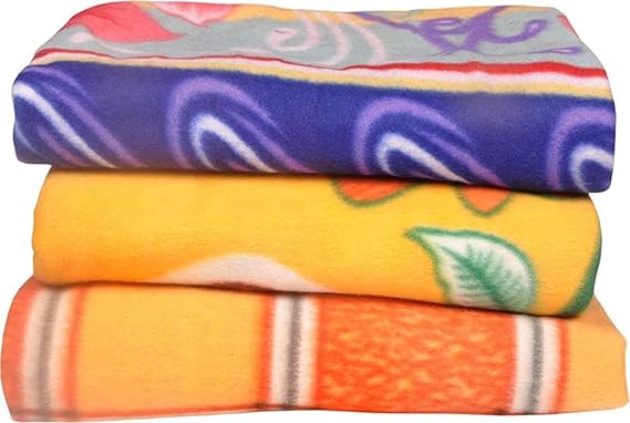 ELSTONE HOME Pattern Polar Fleece Printed Double Bed Blanket (Multicolour) - Pack of 3