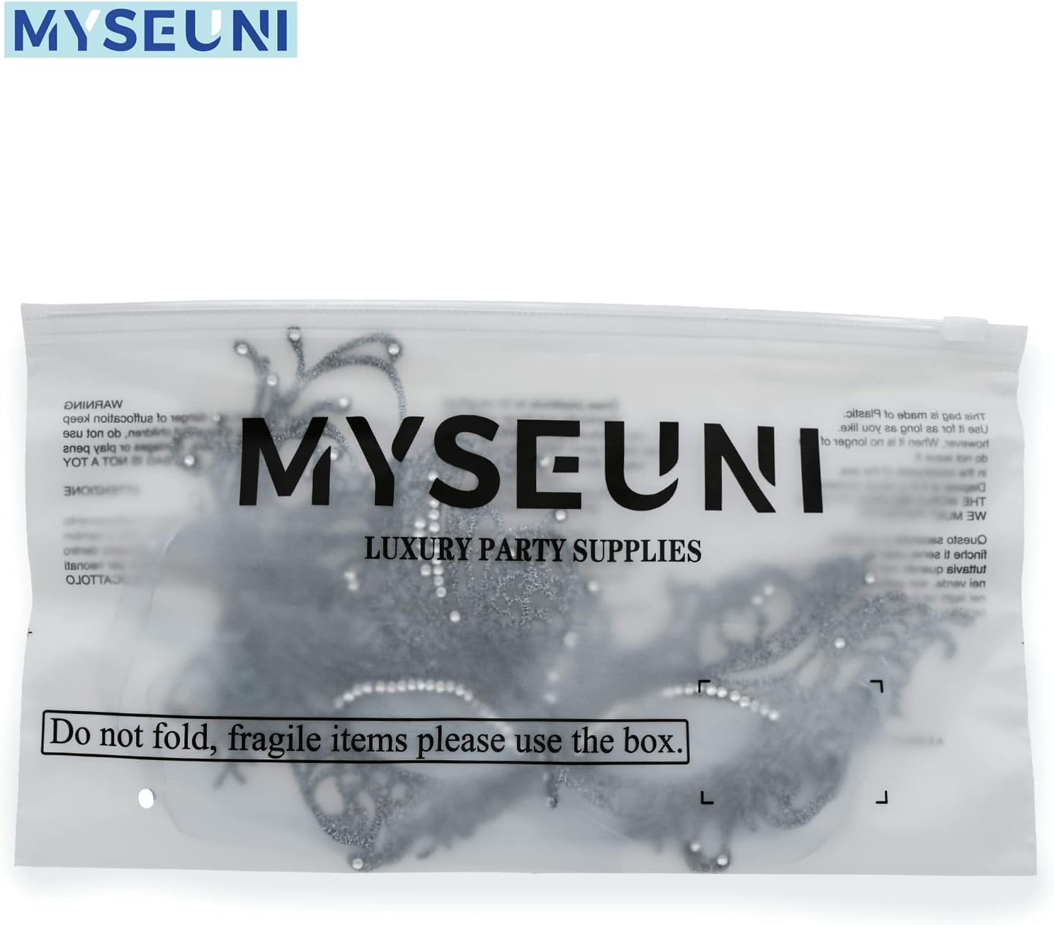 MYSEUNI Masquerade Mask for Women - Shiny Rhinestone Lace Venetian Party Mask for mascarade ball Mardi Gras Prom