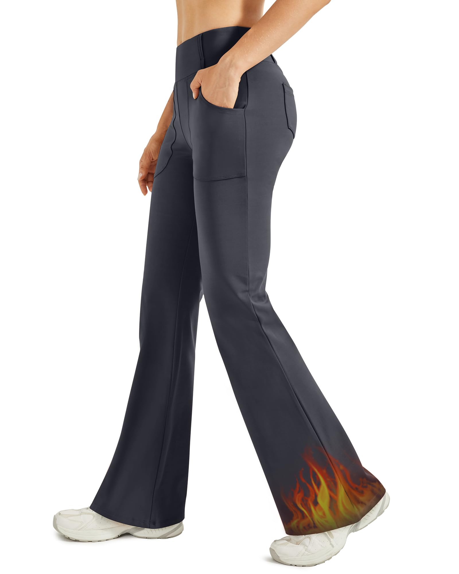G4Free Fleece Lined Leggings Women Yoga Dress Pants with 4 Pockets Stretchy Work Pants Business Casual 29 31