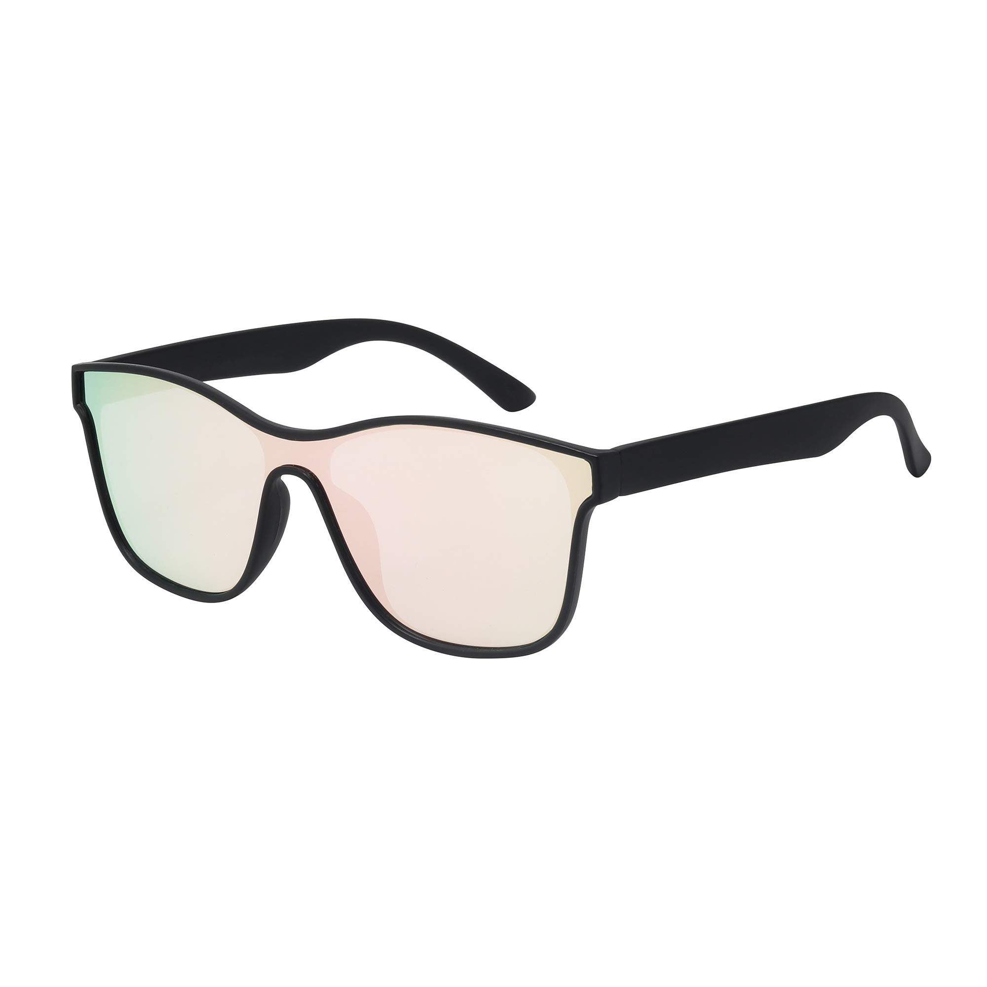 Asvp Shop Men's Matt Black / Pink Mirror Asvp Shop® Wo Classic Mirror Sunglasses Vintage Retro (Matt Black/Pink Mirror)