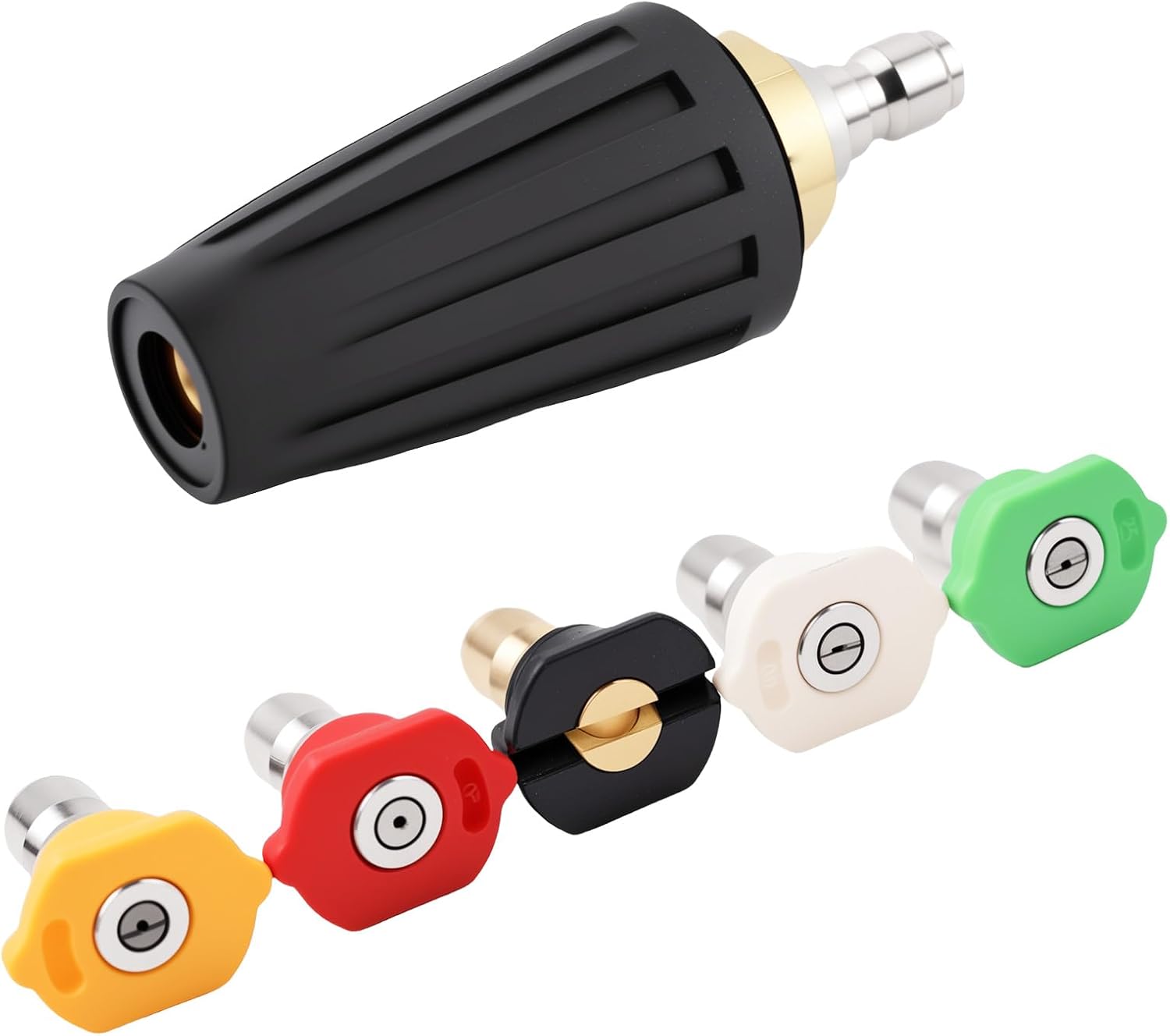 Pressure Washer Turbo Nozzle 4000 PSI, 4.0 GPM with 5 Pressure Washer Nozzle Tips, 1/4'' Quick Connect Power Washer Nozzles for Concrete, Brick, Car, Patio – Tip for Pressure Washer