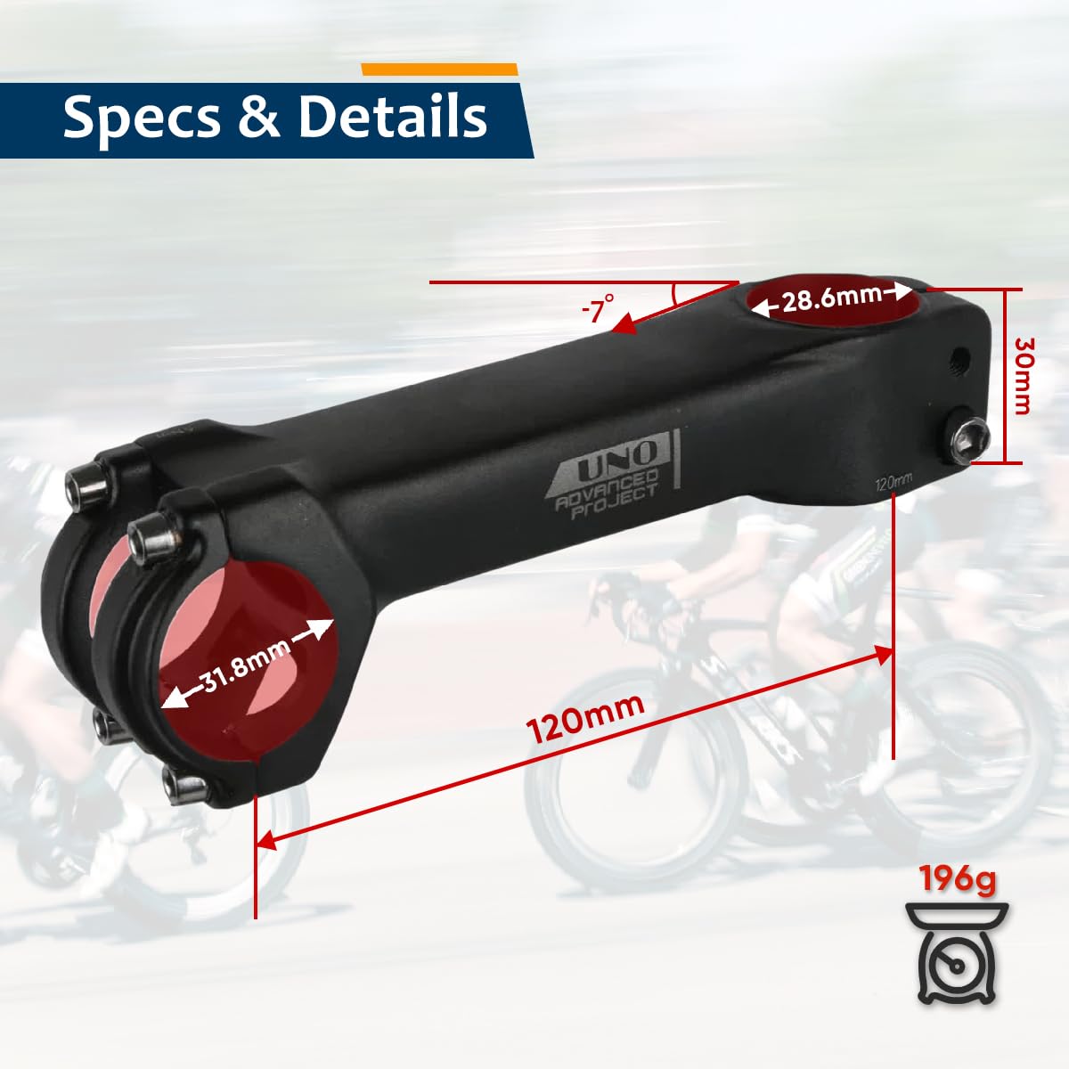 BESNIN Vorbau 31,8mm 7 Grad Fahrrad Vorbau 70/90/110/120mm Lenkervorbau aus CNC-Aluminium für Rennrad, MTB, Gravel, E-Bike, Trekkingrad