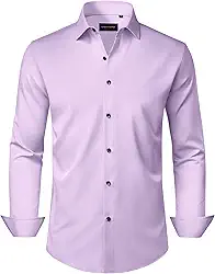 Camisas sociais masculinas, sem rugas, elástica, lisa, manga comprida, abotoada, casamento, namoro