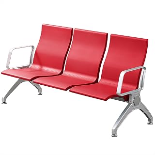 SDVantage Office Guest Reception Chairs with Armrests and High Backrest - Pu Waiting Room Bench Furniture for Airport, Bank, Hospital, Salon