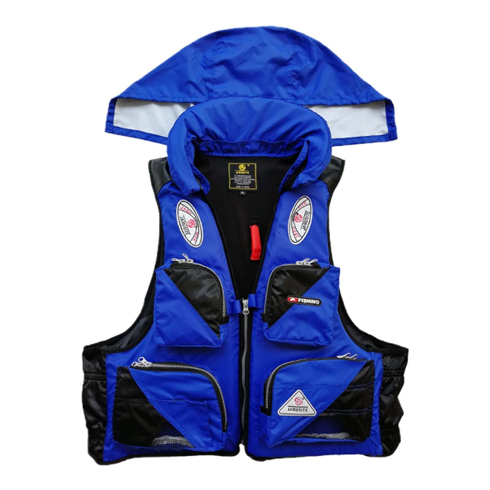 Adults Swim Vest Adjustable Swim Vest Unisex Swim-Jacket Waistcoat with Pockets and Crotch Strap for Water Sports Fishing Kayak Surfing Boating Training Equipment Blue
