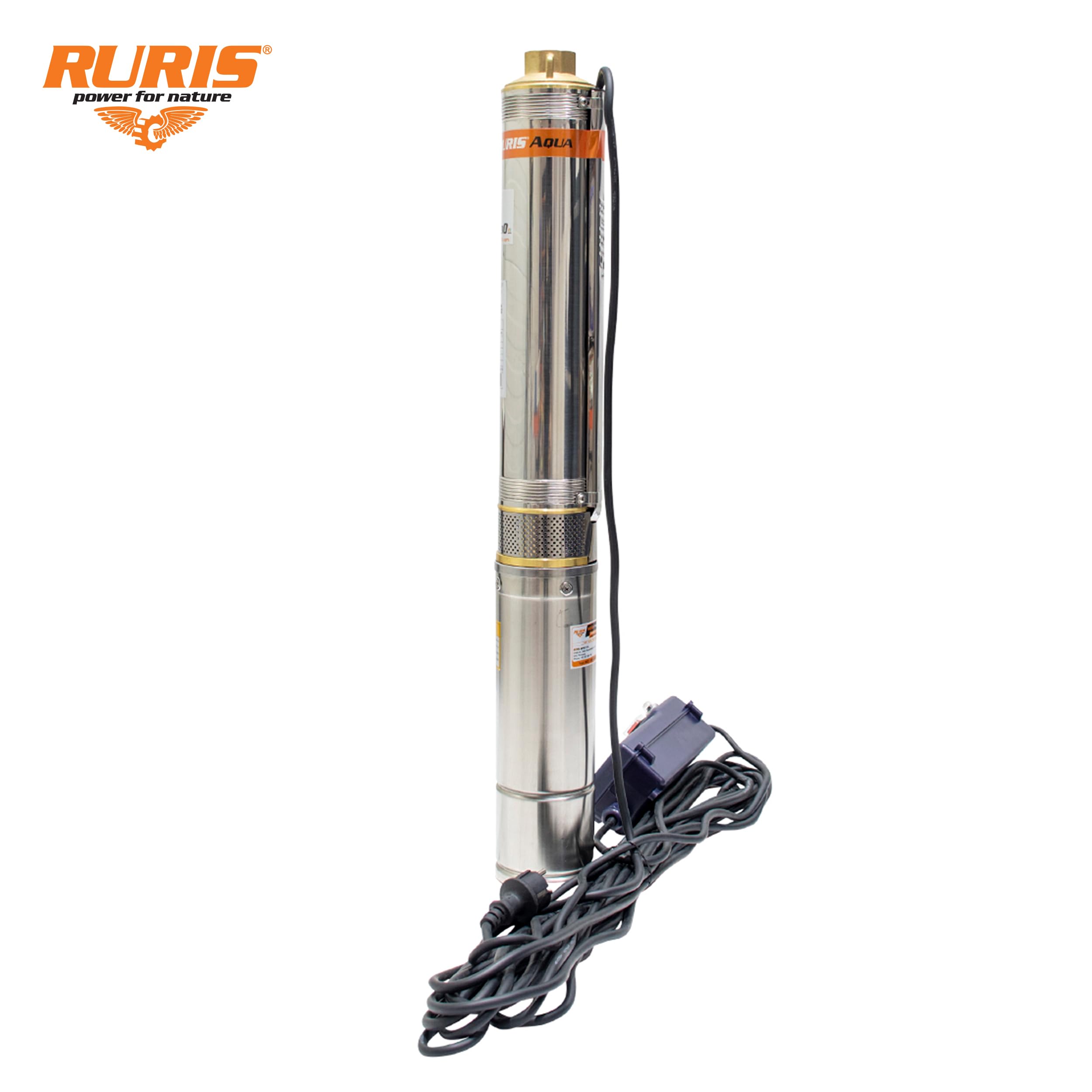 RURIS Bomba sumergible aqua 890 750 W, 1", 4000 l/h, max 79 m, cable 15 m con panel de control
