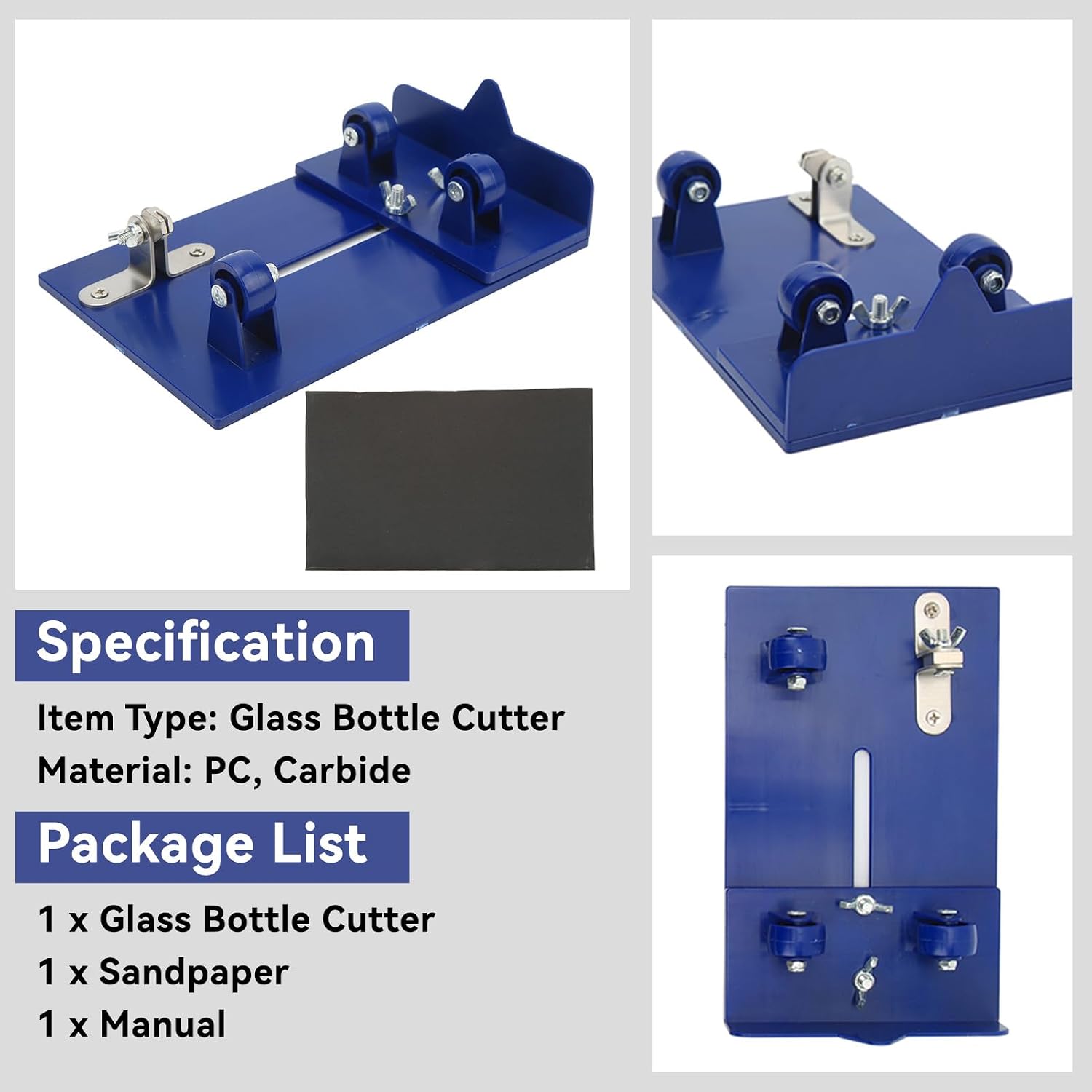 Hapivida Wine Bottle Cutter, Adjustable Carbide Glass Cutting Tool with PC Board for Smooth DIY Crafting Projects, Versatile Size Adjustment for Crafting Enthusiasts