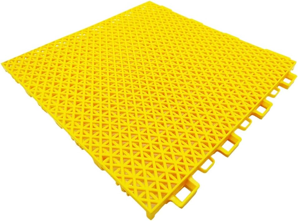 30.5CM Interlocking Floor Tiles - Waterproof DIY Puzzle Tiles for Kindergarten, Amusement Park, Playground & Gymnasium - Yellow - 10PCS Modular Flooring