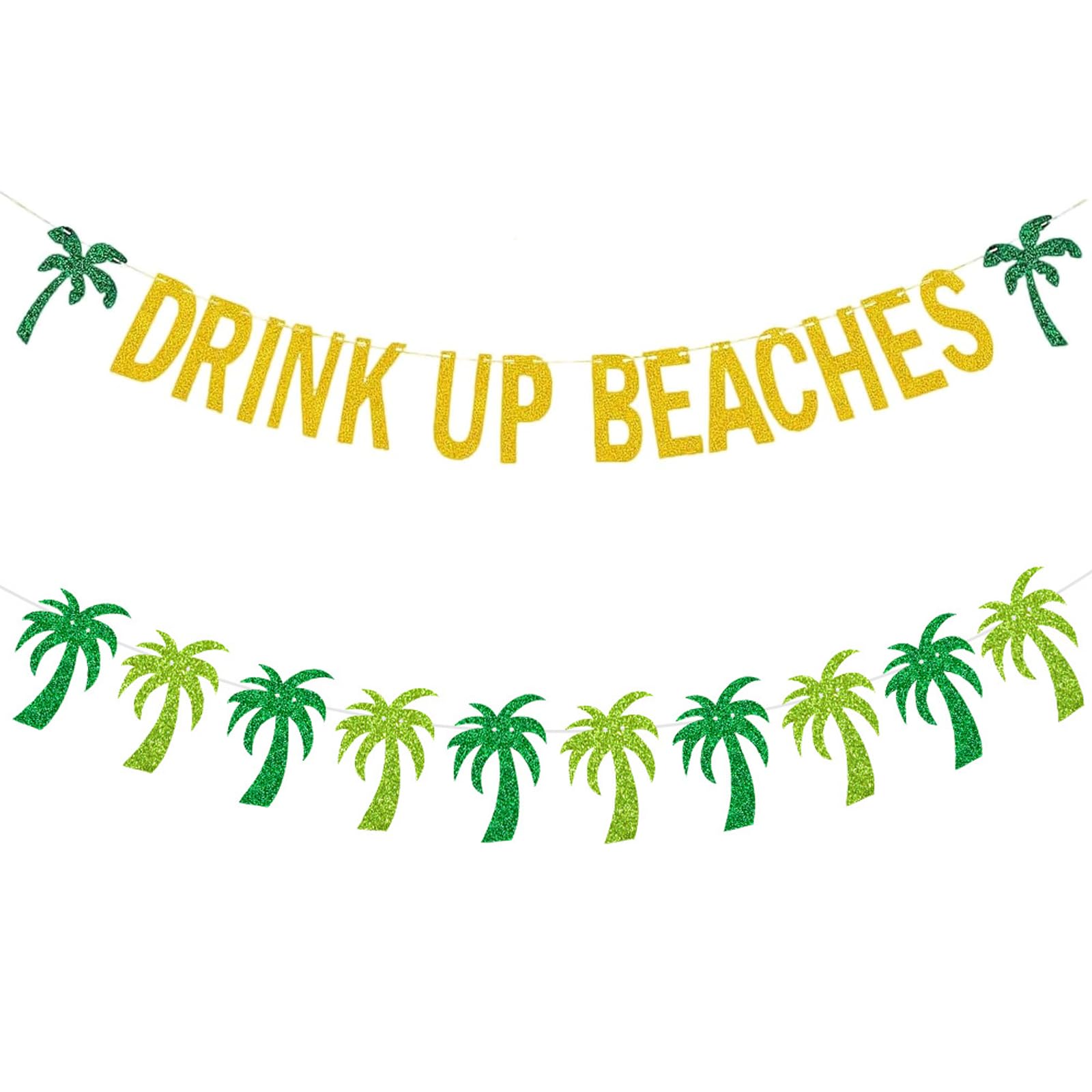 2PCS Summer Decorations Banner Hawaiian Beach Party Festival Party Photography Decorations “Drink Up Beaches” for Birthdays, Bbqs, Pool Parties and Summer Gatherings Ideal Photographic Backdrops