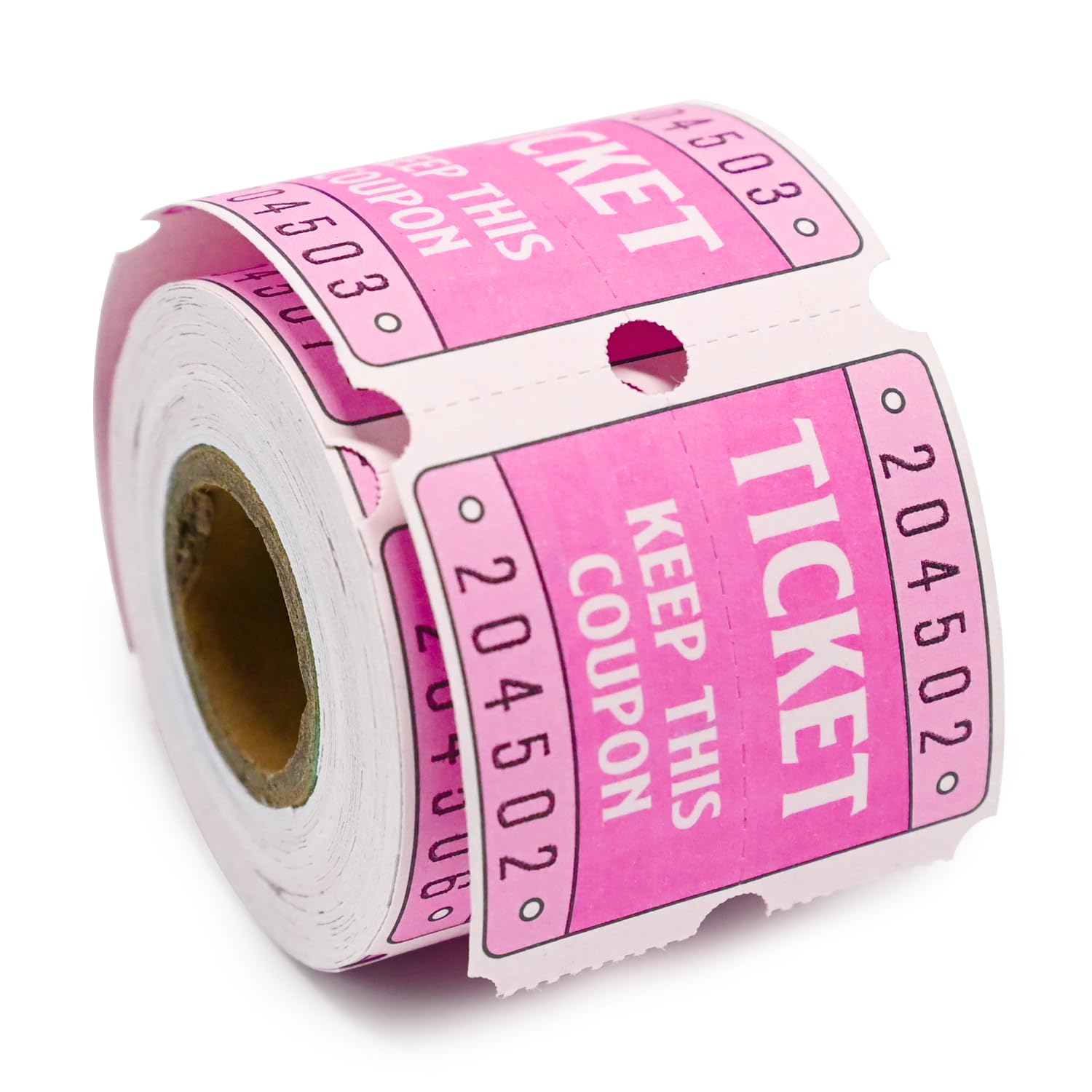 250 Pink Double Roll Raffle Tickets 50/50 Style for Raffles Door