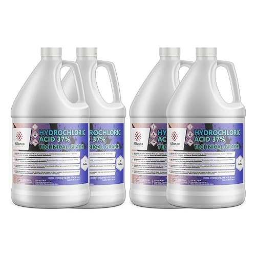 Miniatura 2 de Ácido clorhídrico 37% (HCL 37%) - Grado técnico - 4 cuartos de galón - Ideal para tareas de laboratorio más grandes y procesos químicos,