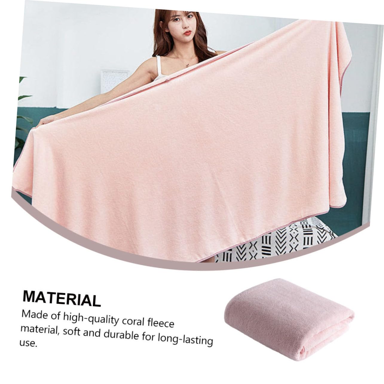 ABOOFAN Serviette de Bain à Séchage Rapide pour Femmes, Serviette Peignoir en Polaire Corail, Absorbante, pour Spa Piscine Plage