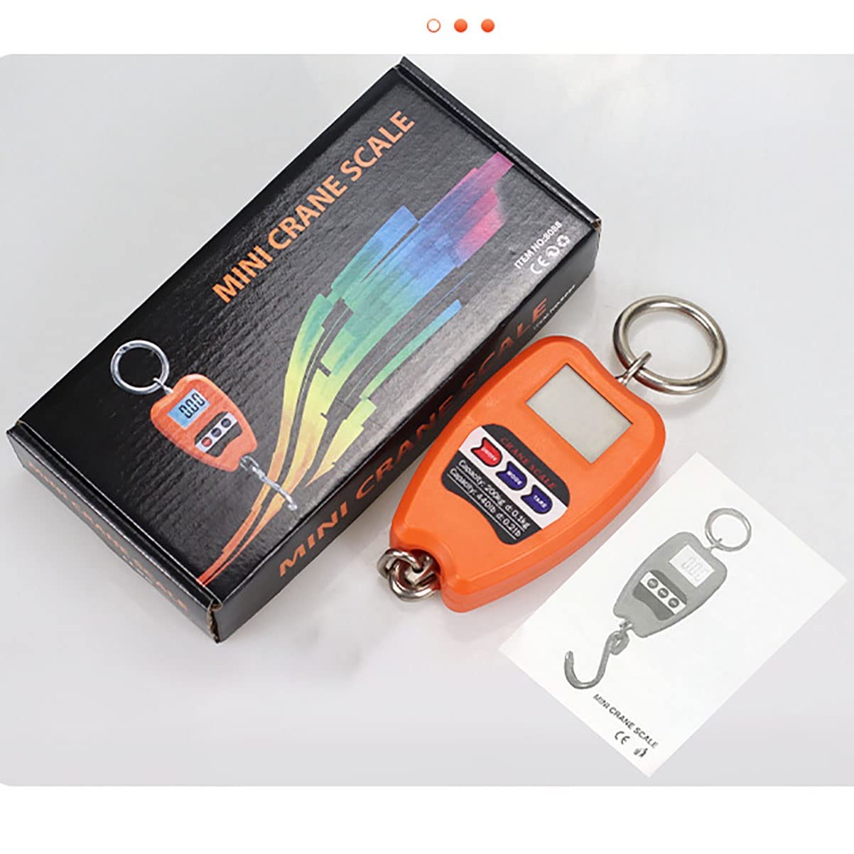 Digital Luggage Scales, 200kg/440lb Portable Mini Crane Scale LCD Display with Backlight Electronic Industrial Scale (Color : Svart, Size : 200kg/0.1kg(Svart)