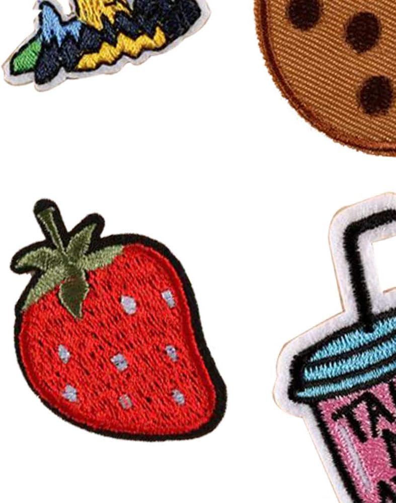 Choco Mocha 29PCS Small Iron On Patch for Clothing Girls Sew On Decals Decorative Appliques for Kids Jeans Clothes, Summer
