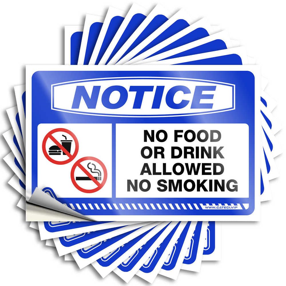 Funny Sticker Beauty Peel and Stick - Notice No Food Or Drink Allowed No Smoking Cover Optical Illusion Waterproof Vinyl for Adults(6X9CM)