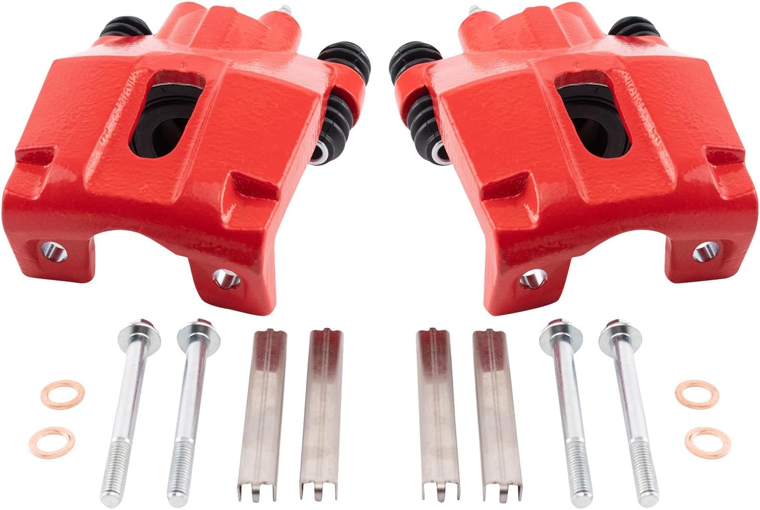 Rear Performance Brake Caliper Set Red Compatible with 2001-2010 Ford Explorer 2003-2010 Explorer Sport Trac 2003-2007 Jeep Liberty 2003-2006 Wrangler 2003-2005 Lincoln Aviator Mercury Mountaineer