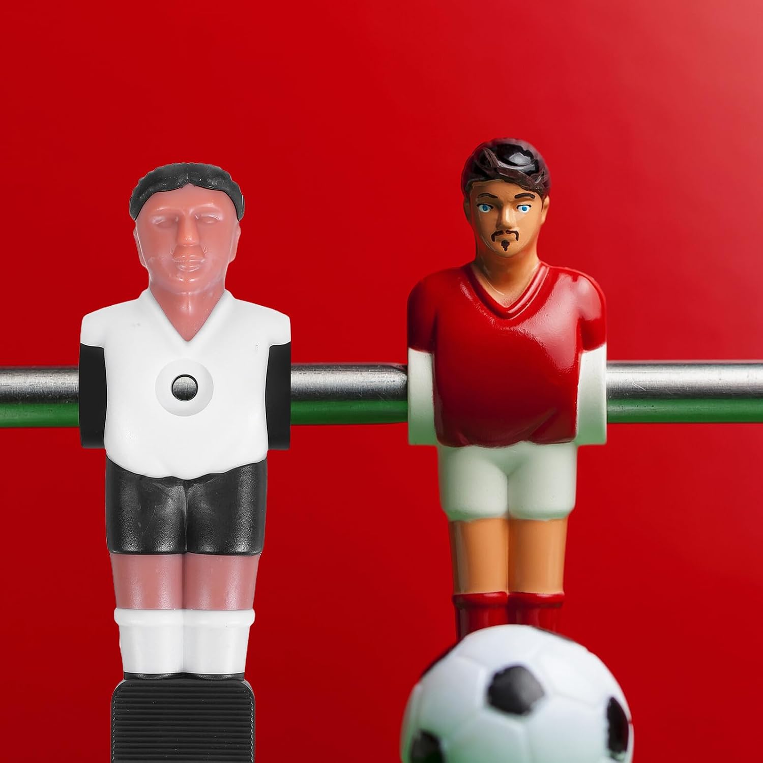 Milisten 11pcs Plastic Foosball Figurines Replacement Set, Black Hair White Shirt White Socks Table Soccer Players for Foosball Table Game Accessories