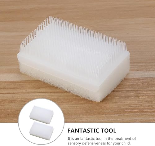Miniatura 3 de Cepillo sensorial blanco para niños, cepillo de terapia Wilbarger para procesamiento sensorial y terapia ocupacional, 2 unidades