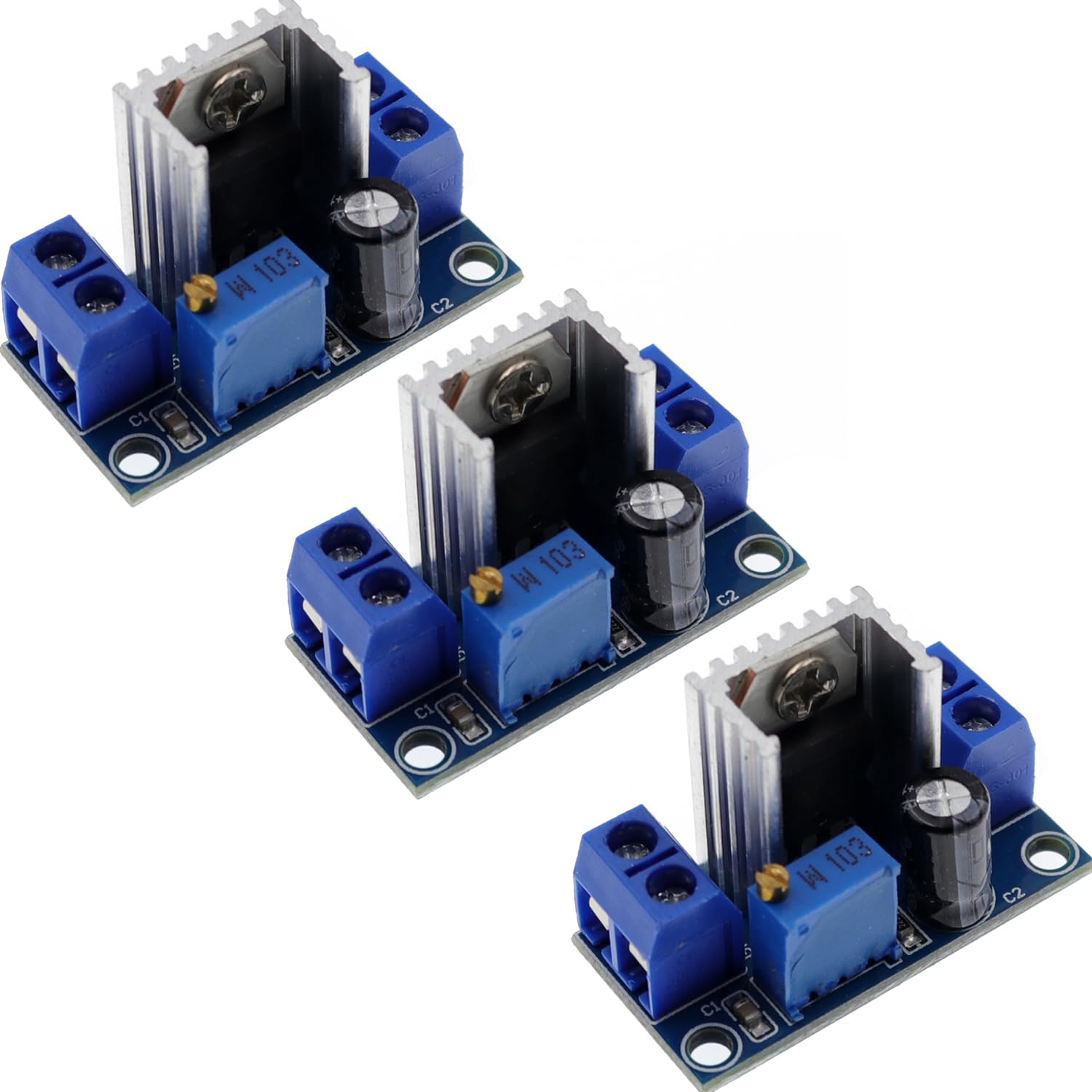 RASBEE 3개 세트 LM317 DC-DC 스텝 다운 전력 모듈 조정 가능 근처 레귤레이터 낮은 리플 병렬 수입 4.2V-40V에서  1.2V-37V 벅 전력 모듈 컨버터 선형 레귤레이터 2A DC 변압기-Freehip.co.kr