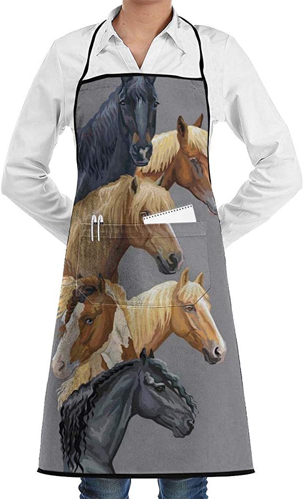 grembiule a bavaglino con cucine tascabili