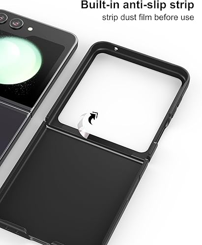 Miniatura 3 de Foluu Funda ultradelgada de policarbonato antideslizante para Samsung Galaxy Z Flip 5, acabado mate, ventana de pantalla sin obstrucciones, funda