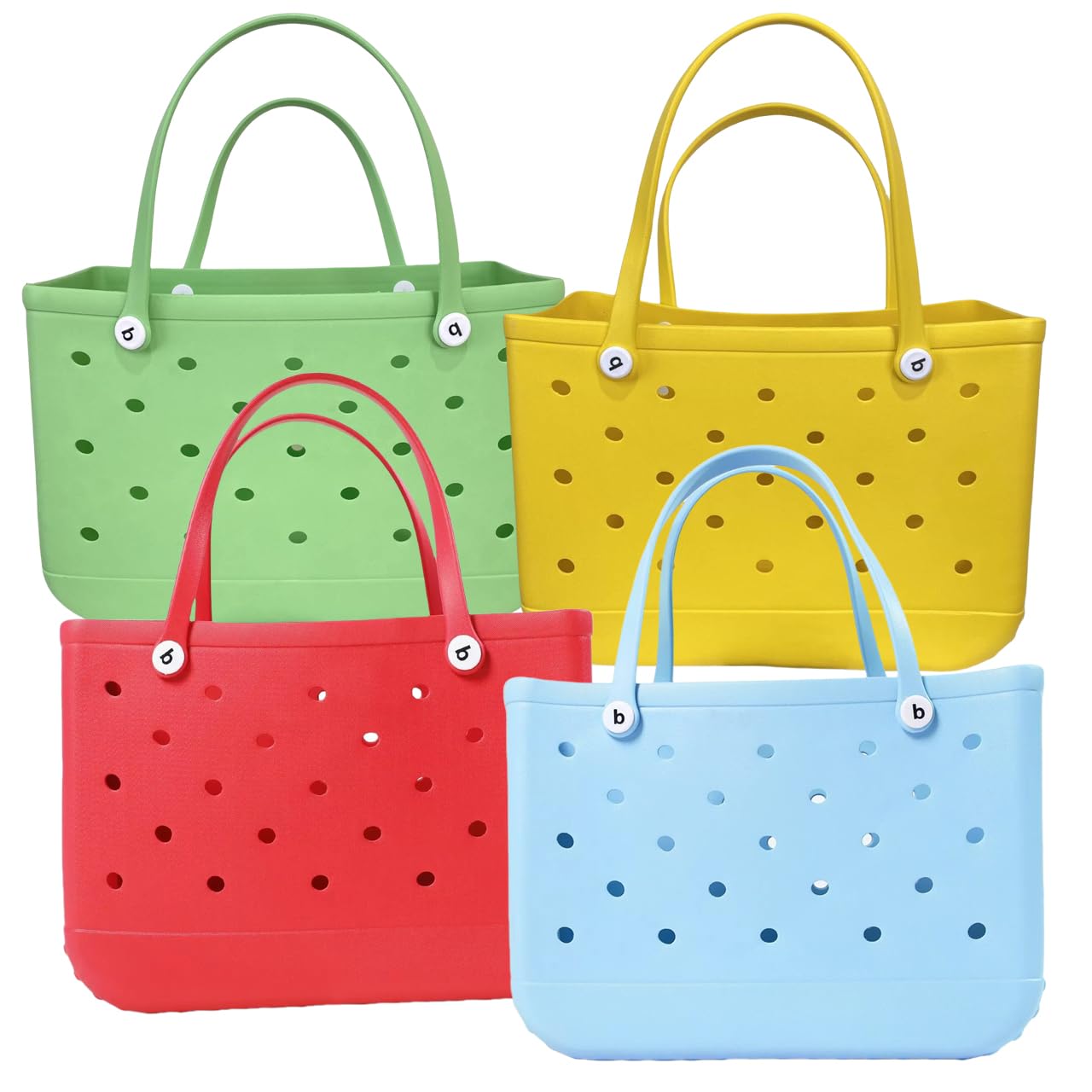 Bolsa Playa, Bolso Playa Mujer Bolsa de playa XL de goma EVA impermeable for mujer, cesta de almacenamiento for picnic, for viajes, compras, bolso de mano extragrande for playa(4pcs-B,L(35x23x10cm))