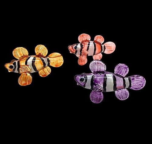 Miniatura 3 de Figura de cristal de pez payaso rojo, adorno hecho a mano, decorativo, hogar, jardín