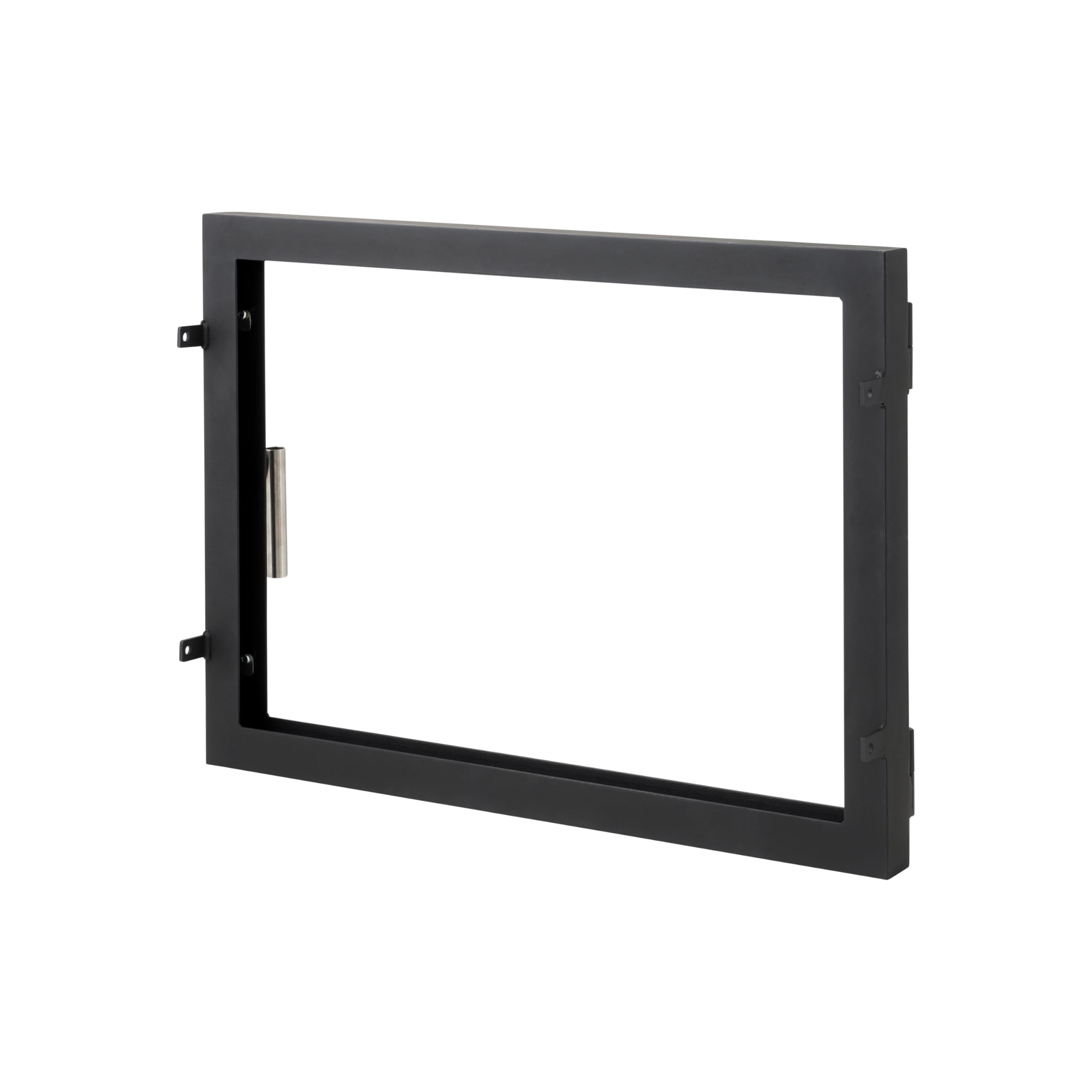 Puerta de horno de chimenea con vidrio para hornos de pizza y acero para calderas. Apertura: izquierda | Tirador a la derecha. Ventana grande. Accesorios de oro. Model D3. (100x70cm)