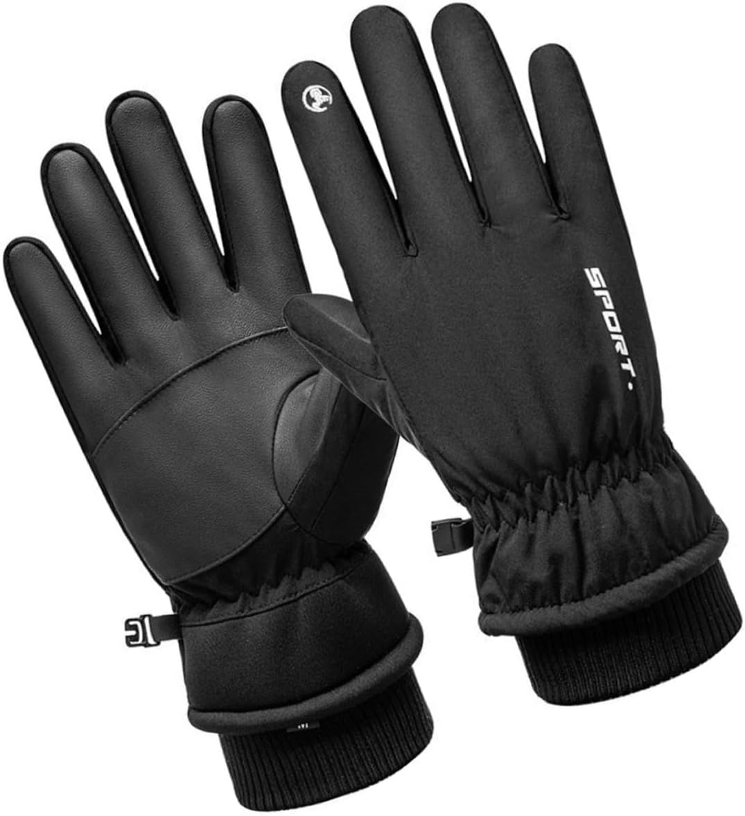 Wakauto Ski Gloves 3 Pairs Gloves Snowboard Gloves Touch Fishing Glove Cycling Glove Cold Protection Man Motocross Velvet Gloves for Skating, yo, Black, 28UF095J122