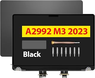 14.2" LCD Screen Replacement for MacBook Pro A2992 Retina M3 Pro/Max 2023 EMC 8407 Display Complete Top Assembly (Black)