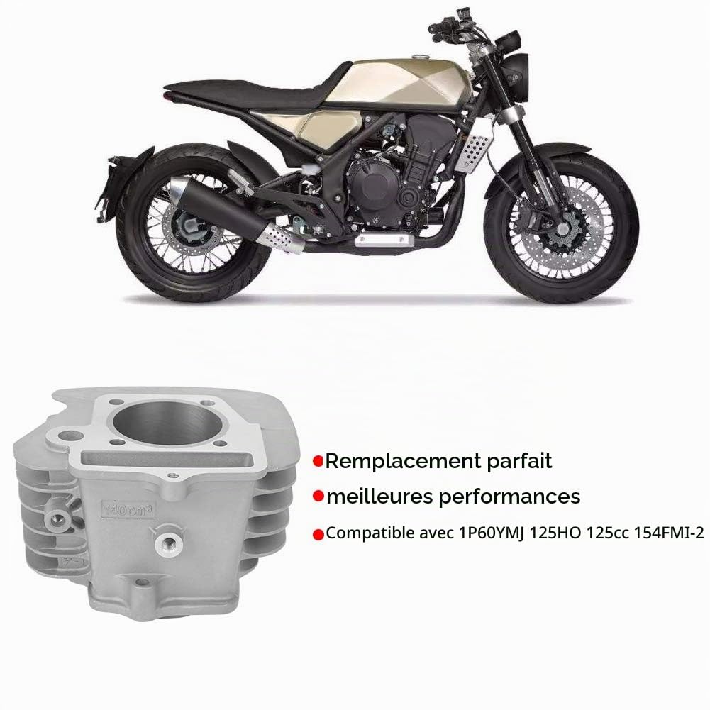 Cylindre 140, Culasse 140 Dirt Bike, Culasse et Culasse, Cylindre Moteur 56 Mm 2,2 Pouces Joint de Piston adapté pour YX 140 Pit Dirt Bike 1P56FMJ